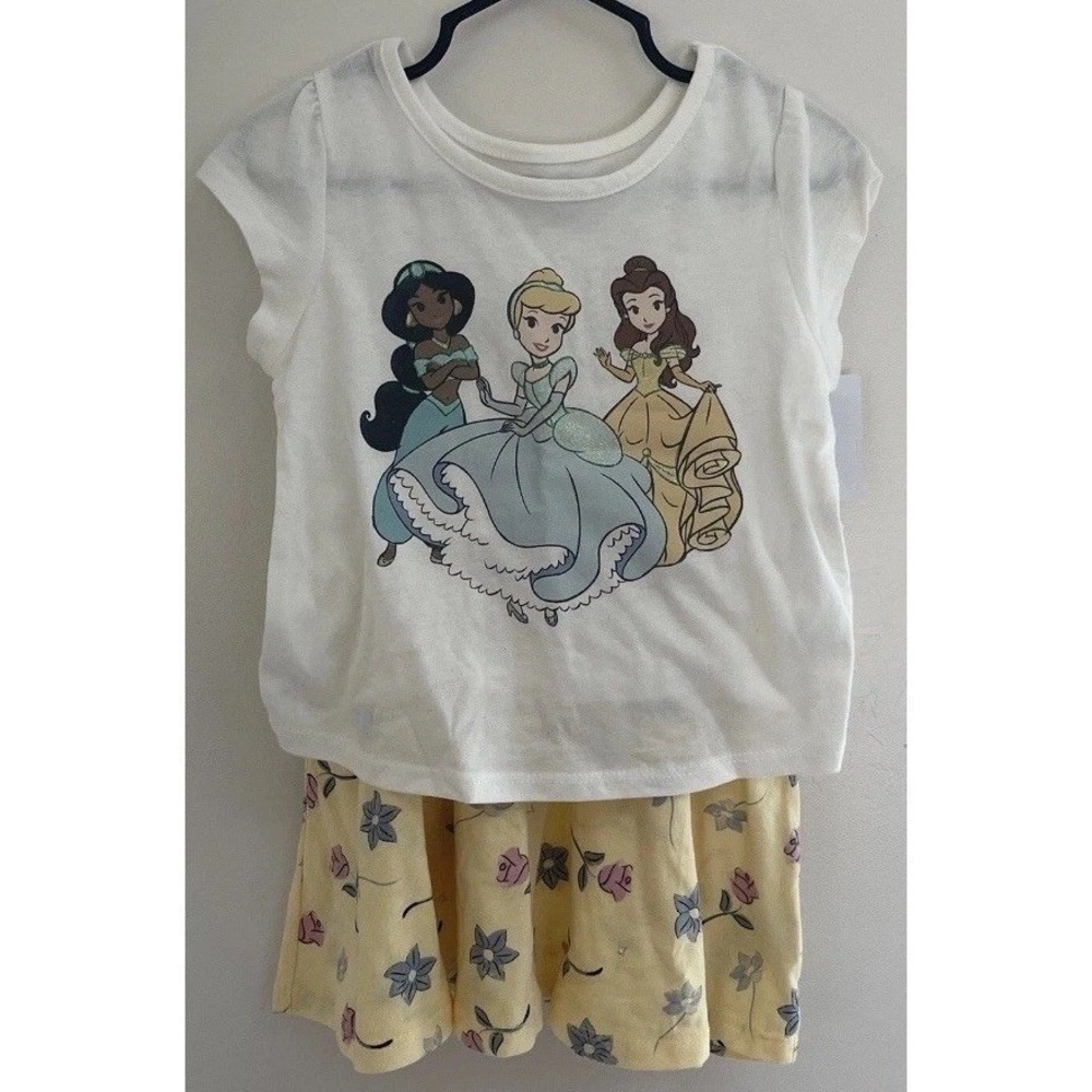 Disney Princess Toddler Girls Cinderella Belle Jasmine Floral Skirt Set 3T C789